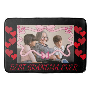 BEST GRANDMA EVER WITH GRANDKIDS PHOTOS BATH MAT