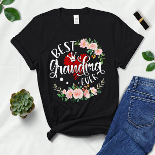  Best Grandma Ever, Womens Girls Tee, Flower T-Shirt