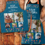 Best Grandma Flowers 5 Photo Collage Keepsake Apron<br><div class="desc">Cute Best Grandma Flowers Blue 5 Photo Collage Keepsake apron. Hand-drawn flowers in beautiful spring colours and 5 photos on a blue background. Create your own personal gift for a grandmother for Mother`s Day,  birthday or Christmas and add your names and photos.</div>