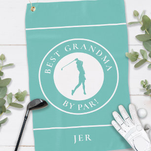 Best Grandma Golfer Monogrammed Sports Pro Teal Golf Towel