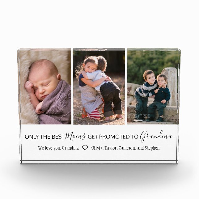 Best Grandma Grandchildren Collage Photo Block (Front)