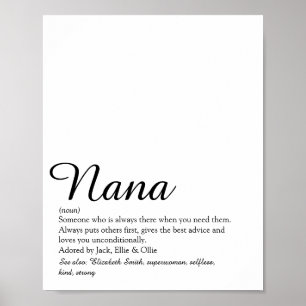 Best Grandma, Grandmother Definition Script Poster