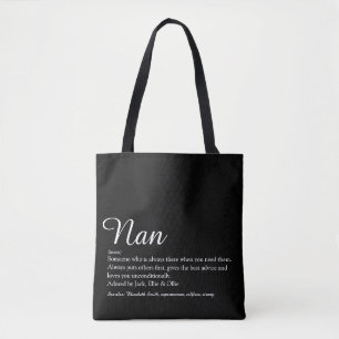Best Grandma, Grandmother Definition Script Tote Bag