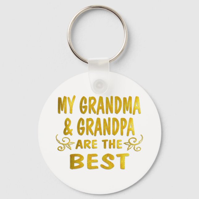 Best Grandma & Grandpa Key Ring (Front)