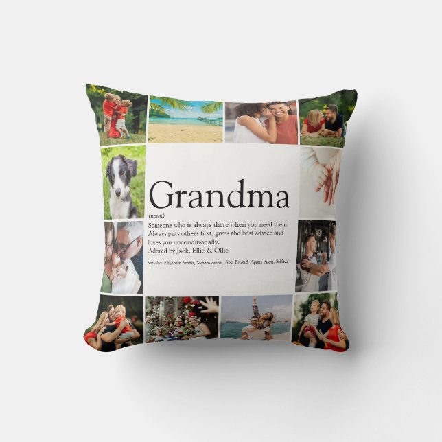 Best Grandma, Granny Definition 12 Photo Collage Cushion (Front)
