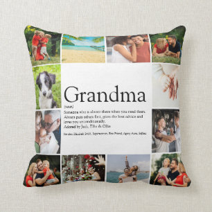 Best Grandma, Granny Definition 12 Photo Collage Cushion