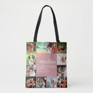 Best Grandma, Granny Definition 12 Photo Collage Tote Bag