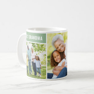 Best Grandma Green Mothers Day Photo Collage Coffee Mug