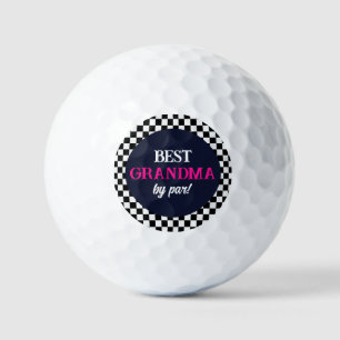 Best Grandma Modern Check Hot Pink Golf Balls