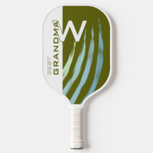 Best Grandma, Monogramed, Light Olive , Pickleball Paddle
