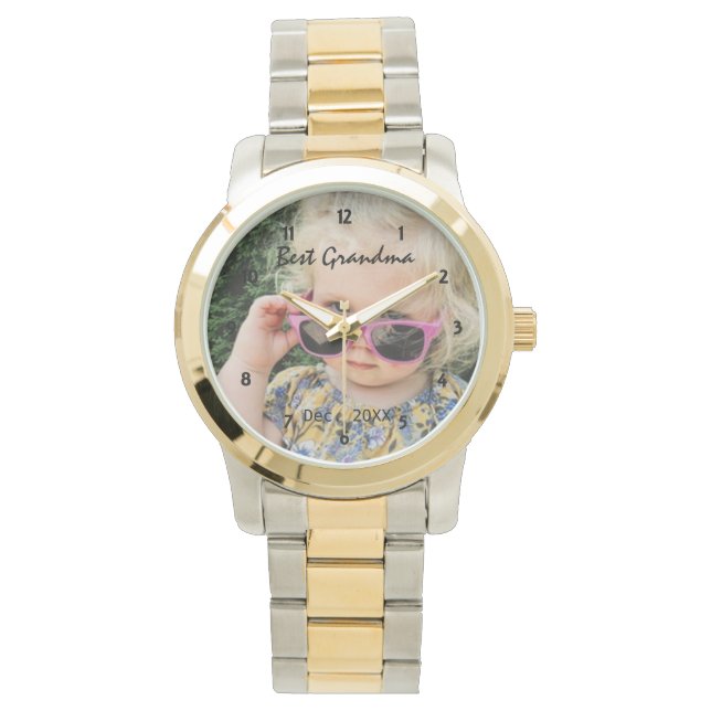 Best Grandma Personalised Photo Watch (Front)
