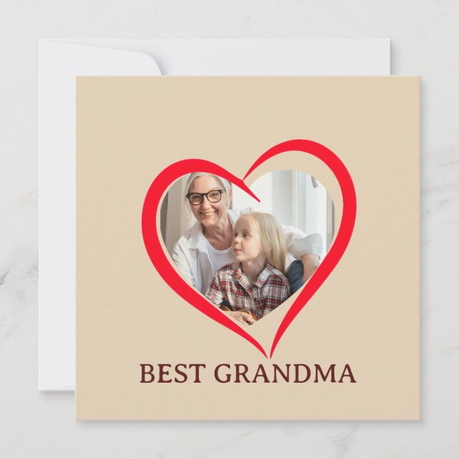 Best Grandma Personalized Unique Flat Card (Front)