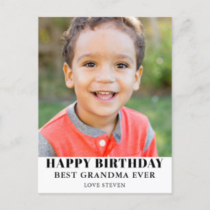 Best Grandma Photo Birthday Postcard