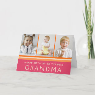 Best Grandma Photo Collage Birthday Card
