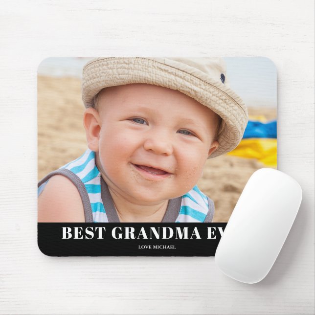 Best Grandma Photo Name  Mouse Mat (With Mouse)