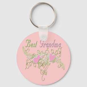 Best Grandma Swirling Hearts Key Ring