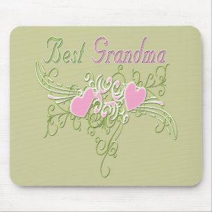 Best Grandma Swirling Hearts Mouse Mat