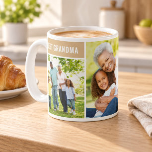 Best Grandma Tan Photo Collage Coffee Mug