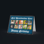 Best Grandmother Birthday Photo Collage Template<br><div class="desc">Customize this best grandmother photo collage birthday greeting card design to celebrate with your favorite grandparent. A wonderful gift to make her smile on her special day! The design features a selection of instagram style square photos. Add your own message inside the card. Add ten of your favorite photos using...</div>