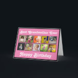 Best Grandmother Birthday Photo Collage Template<br><div class="desc">Customise this best grandmother photo collage birthday greeting card design to celebrate with your favourite grandparent. A wonderful gift to make her smile on her special day! The design features a selection of instagram style square photos. Add your own message inside the card. Add ten of your favourite photos using...</div>