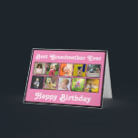 Best Grandmother Birthday Photo Collage Template<br><div class="desc">Customise this best grandmother photo collage birthday greeting card design to celebrate with your favourite grandparent. A wonderful gift to make her smile on her special day! The design features a selection of instagram style square photos. Add your own message inside the card. Add ten of your favourite photos using...</div>