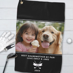 Best Grandmother By Par Funny Golfer Custom Photo  Golf Towel