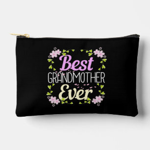 Best Grandmother Ever - Pink Floral Accessory Pouch