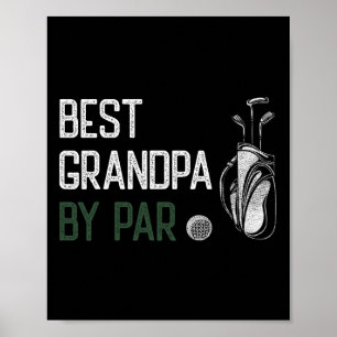 Best Grandpa 2 Funny Fathers Day Golf Dad Golf Lov Poster