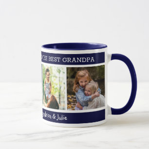 Best Grandpa 4 Photo Collage Happy Father's Day Mug