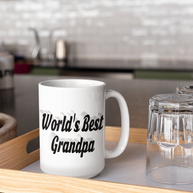 Best Grandpa black text Large Coffee Mug (Creator Uploaded)