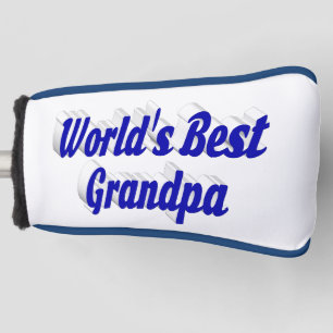 Best Grandpa blue text Golf Head Cover