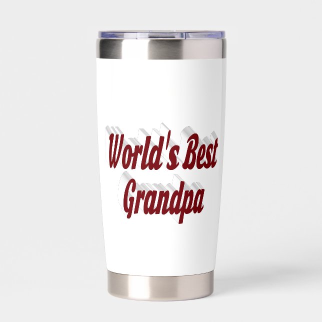 Best Grandpa burgundy text Insulated Tumbler (Front)