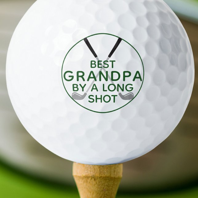 BEST GRANDPA BY A LONG SHOT Funny Green Golf Clubs Balls (Creator Uploaded)