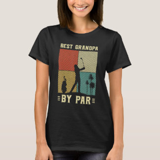 Best Grandpa By Far Men Golf Retro Sunset Decor Gr T-Shirt