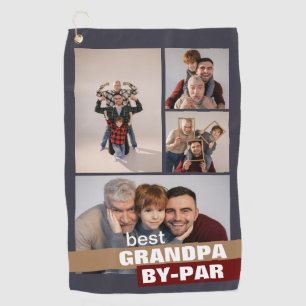 Best Grandpa by Par 4 Photo Collage Golf Towel