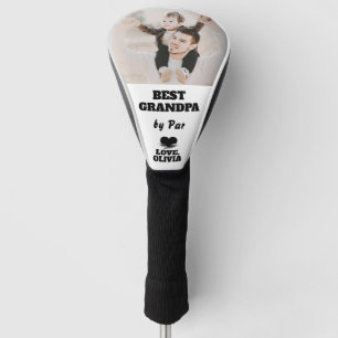Best Grandpa By Par Custom Photo Grandfather Day Golf Head Cover