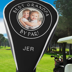 Best Grandpa By Par Custom Photo Monogram Golfer Golf Head Cover