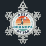 Best Grandpa By Par Custom Retro Golfer Snowflake Pewter Christmas Ornament<br><div class="desc">Retro Best Grandpa By Par design you can customise for the recipient of this cute golf theme design. Perfect gift for Christmas, Father's Day, or grandfather's birthday. The text "GRANDPA" can be customised with any dad moniker by clicking the "Personalise" button above. Can also double as a company swag if...</div>