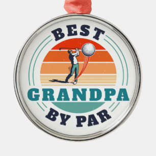 Best Grandpa By Par Custom Retro Metal Tree Decoration