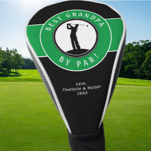 Best Grandpa By Par Elegant Golfer Custom Black Golf Head Cover