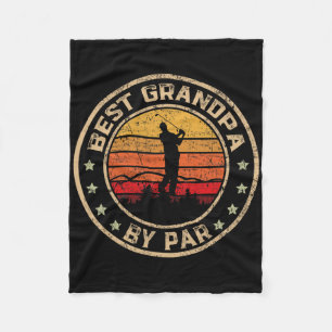 Best Grandpa By Par Father's Day Golf Golfing Fleece Blanket