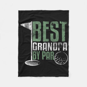 Best Grandpa By Par Father's Day Golf Grandad Golf Fleece Blanket