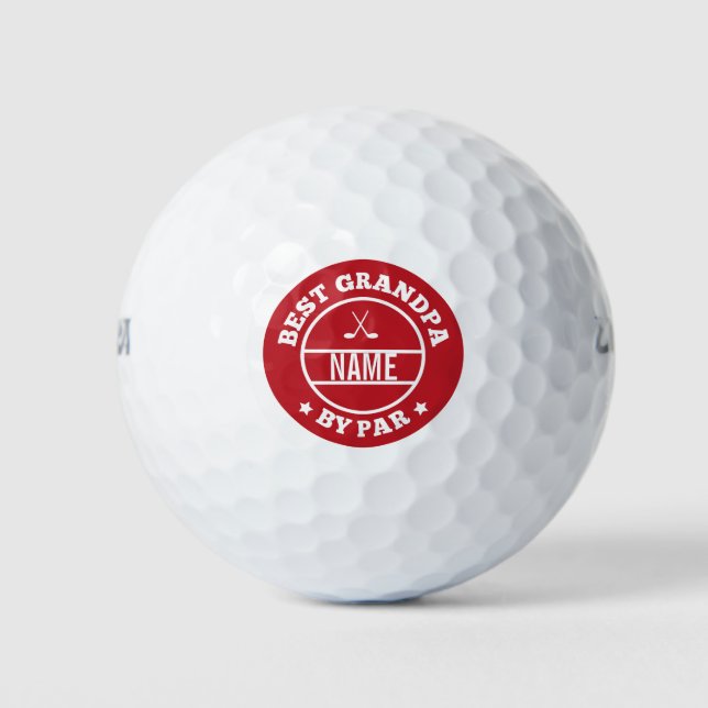 Best Grandpa By Par | Fathers Day Grandparents Day Golf Balls (Front)