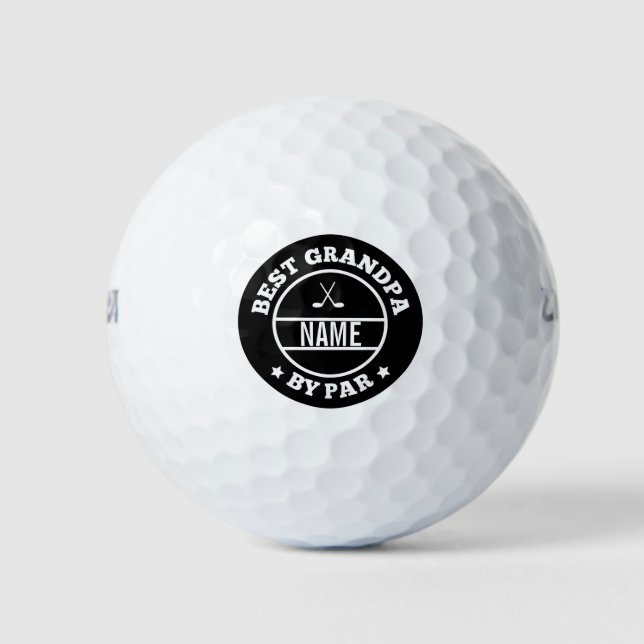 Best Grandpa By Par | Fathers Day Grandparents Day Golf Balls (Front)