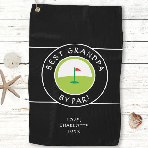 Best Grandpa By Par   Fun Father's Day Custom Golf Towel