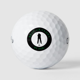 Best Grandpa By Par Funny Black Green Golfer Gift  Golf Balls
