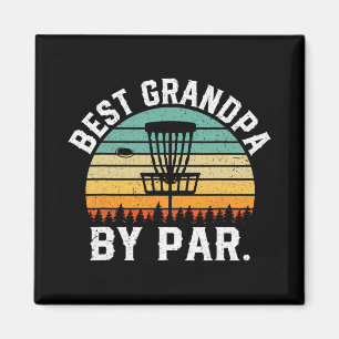 Best Grandpa By Par Funny Disc Golf Papa Vintage H Magnet