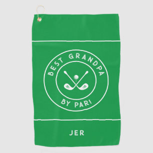 Best Grandpa By Par   Funny Golfer Saying Green Golf Towel
