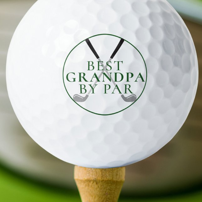 BEST GRANDPA BY PAR Funny Green Golf Clubs Golf Balls (Creator Uploaded)