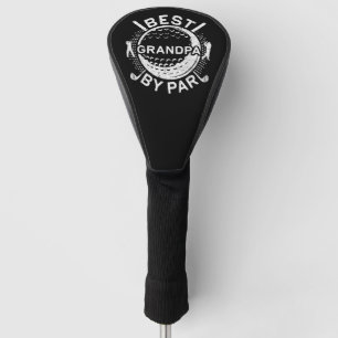 Best Grandpa By Par Funny Retro Golf Ball Black Head Cover